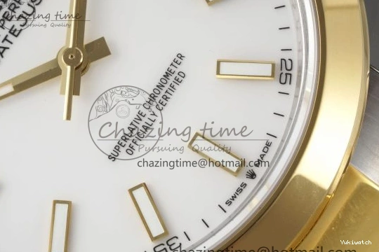 41 KING Steel Bezel on Dial 1:1 Polished Bracelet YG Oyster Best White DateJust Edition 904L SS VR3235 0311